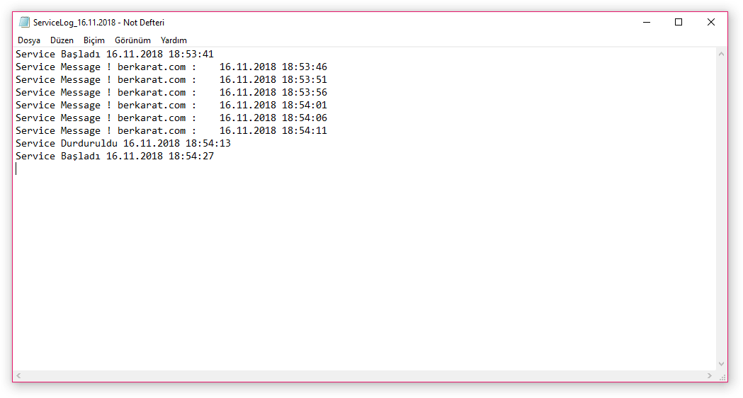 Berkarat.com Service - Windows Service Oluşturma